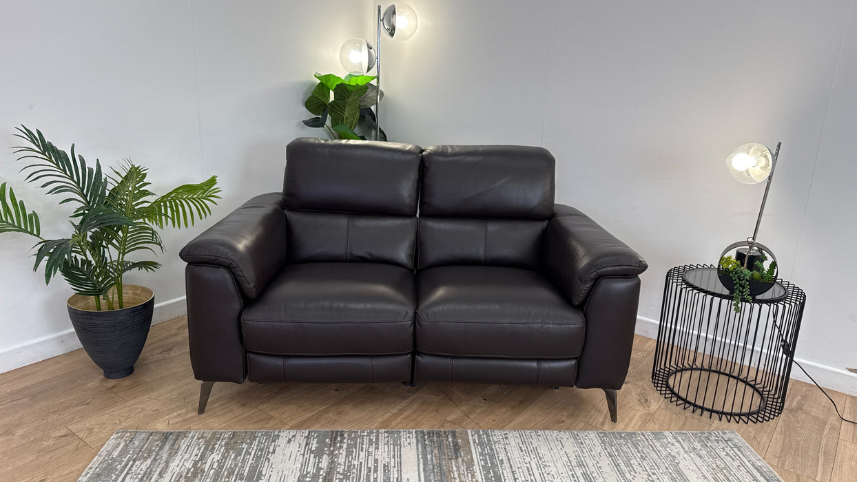 Sofology The Illinois 2 Seater Leather Recliner in Brown