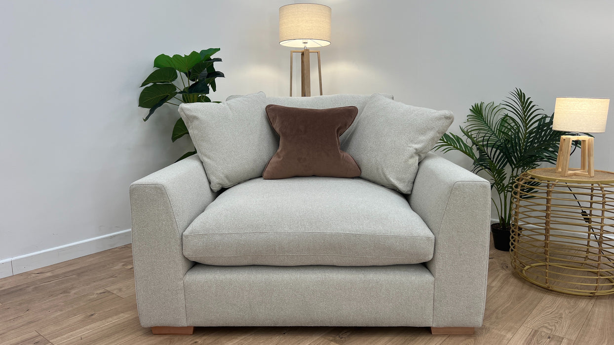 Infinity 1.5 Seater - Fabric Loveseat - Tweed Ecru/Camel Mix