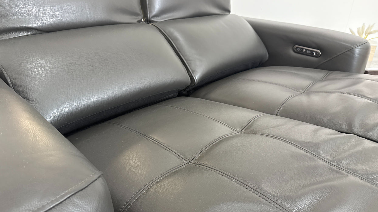 Sofology Marvella Leather Recliner 2 Seater in Charcoal