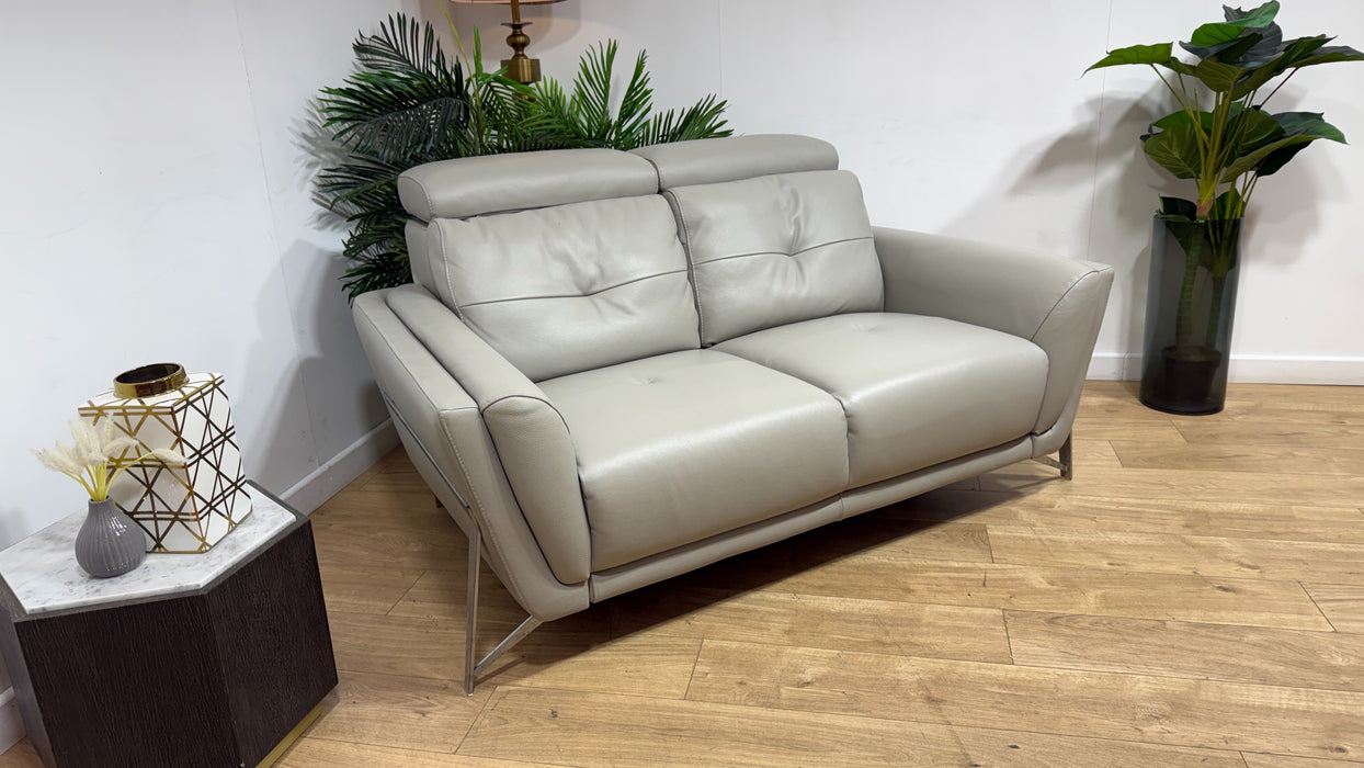Sofology Loreto Leather 2 Seater in Amalfi Grey