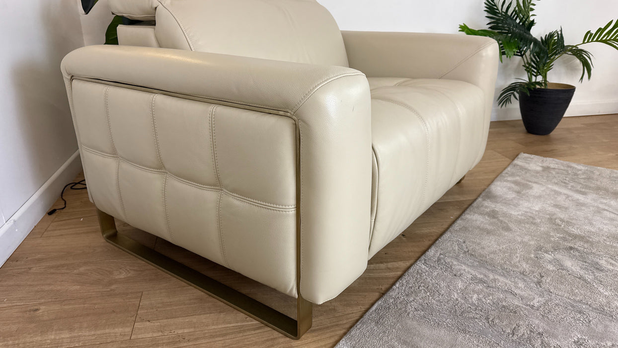 Sofology Marvella Leather Loveseat in Trusty Sheen Bone China