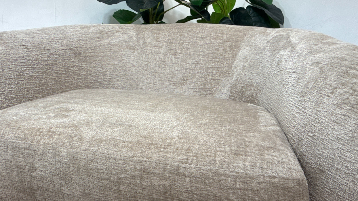 Sofology Westwood Fabric Swivel Chair in Teddy Chenille Natural Mix