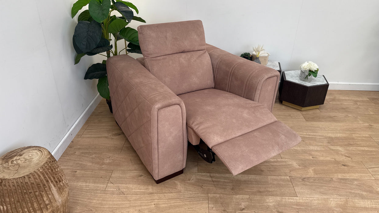 Sofology The Mason Fabric Recliner Chair Lifestyle Flecked Fabric Sand
