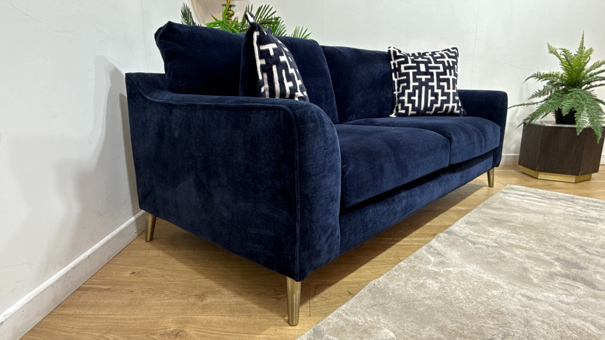 Sofology Mayfair Fabric 3 Seater Foam Seats in Soft Chenille Navy/Navy Mix