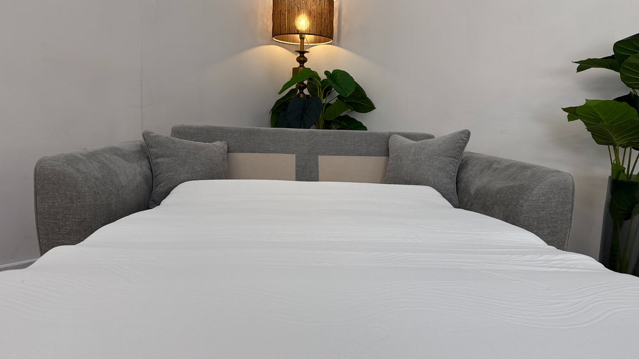 Sofology The Hackney 2 Seater Sofa Bed in Linen Look Chenille Grey All Over