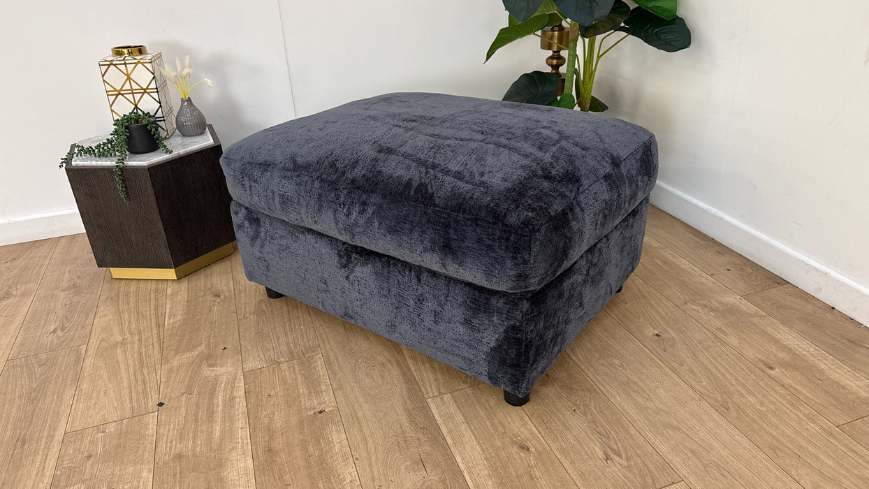 Sofology Bellagio Fabric Storage Footstool Feather Flex in Chunky Luxe Chenille Ink