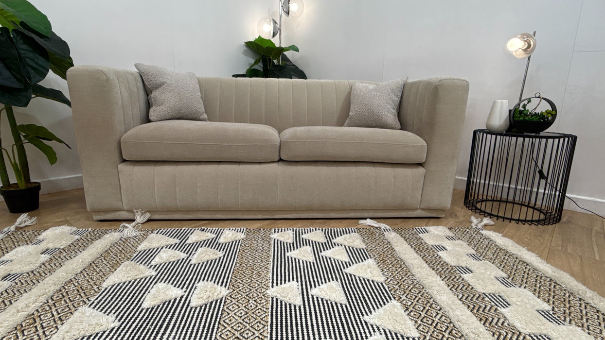 Sofology Astoria Fabric 3 Seater in Vintage Chenille Natural Mix