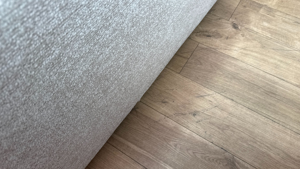 Sofology Westwood Fabric 1 Corner 3 Silver Trim in Soft Boucle Blush Mix