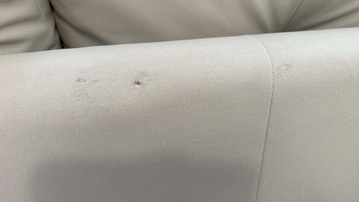 Sofology The Oscar Fabric 2 Seater with Gold Trim in Super Matt Velvet Ecru