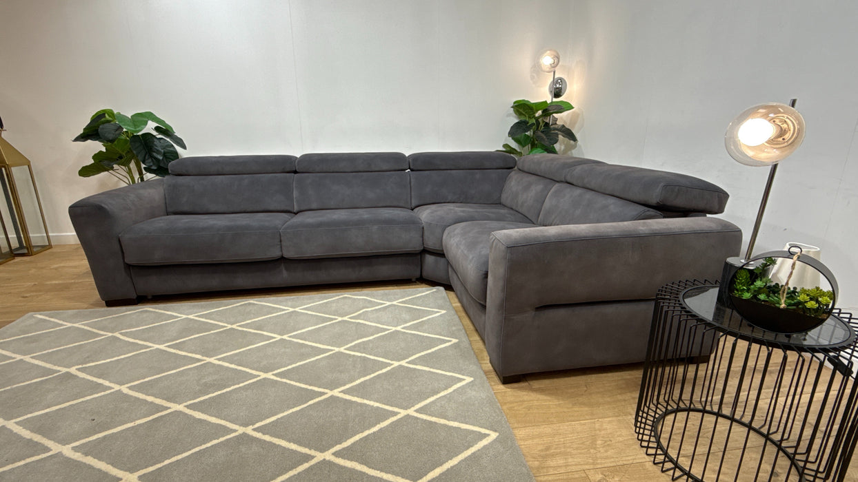 Sofology Metropolitan Fabric 3 Corner 1 Sofabed Power Recliner in Lifestyle Mottled Charcoal