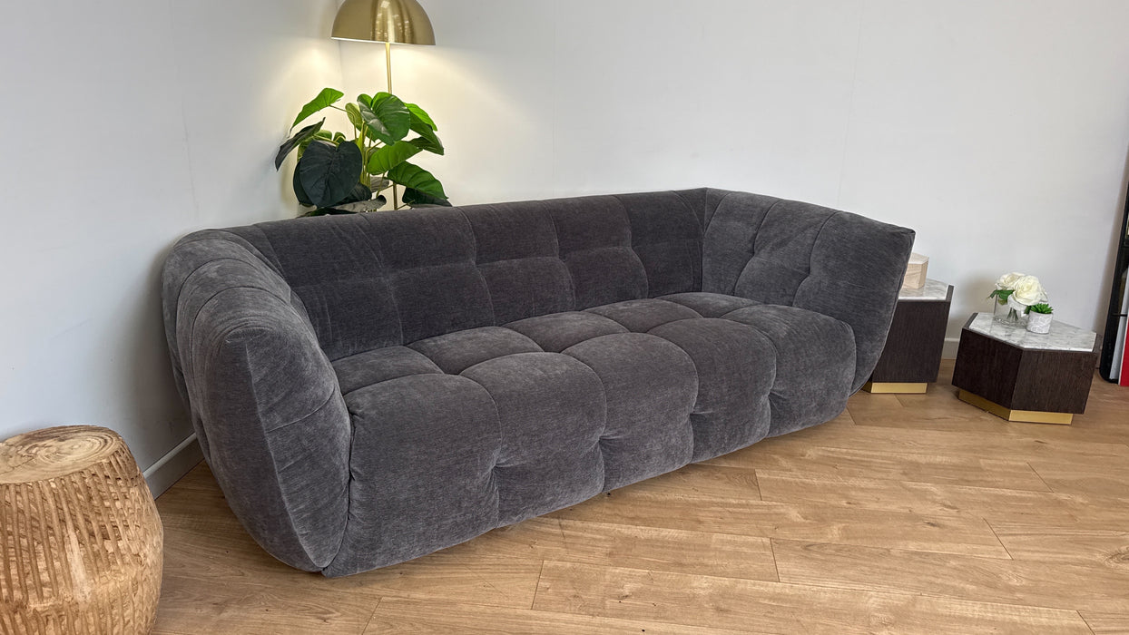 Sofology Lunar 3 Seater Fabric Sofa in Chenille Charcoal