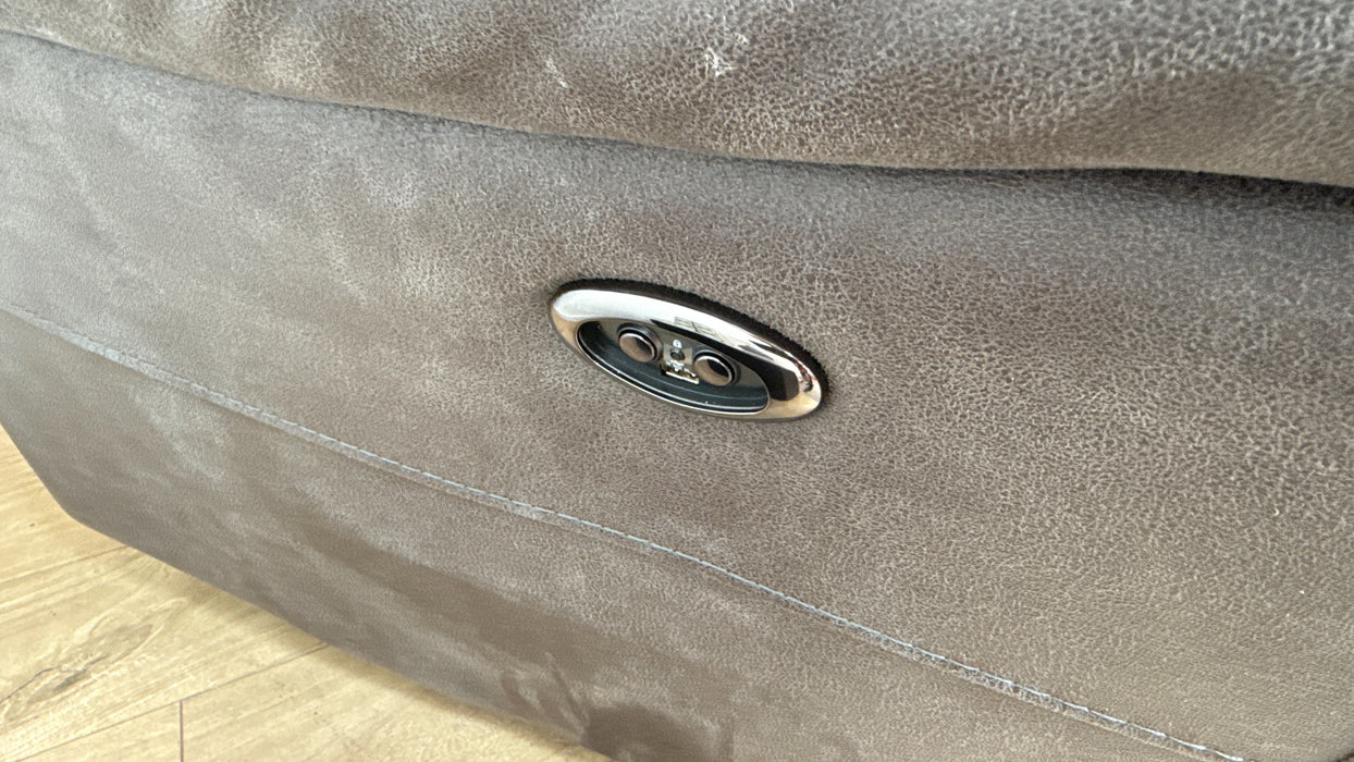 DFS Ivalee Fabric Chair Power Recliner in Pepper