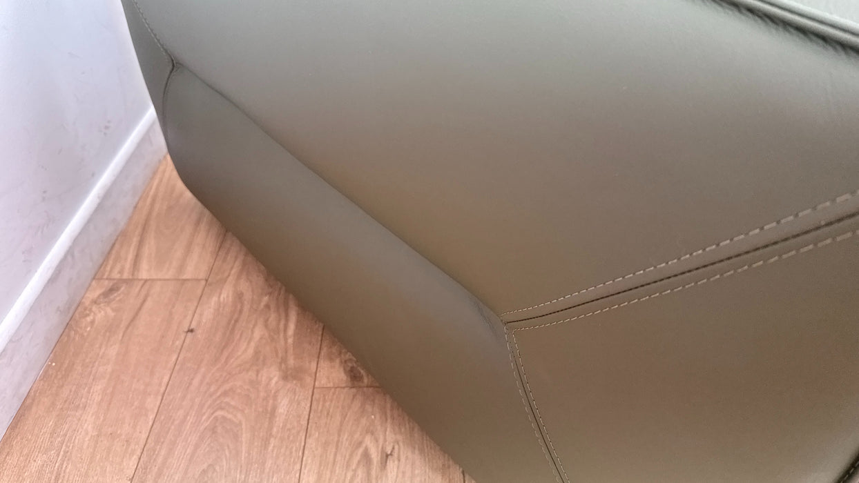 Sofology Palazzo Leather 3 Seater without Trim in Trusty Matt Olive