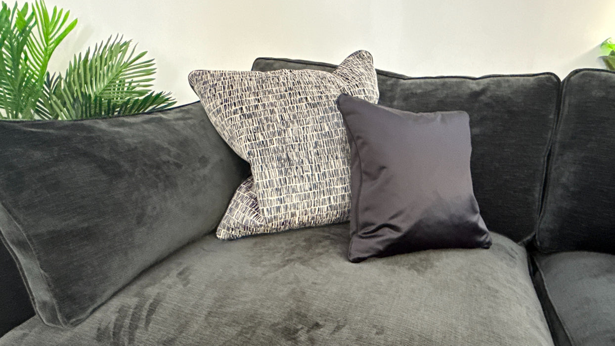 Sofology Cavalli 3 Seater Split Fabric Sofa + 2 x Armless Units  in Deluxe Chenille Slate