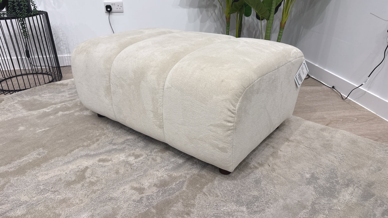 Sofology Waldorf Designer Fabric Footstool in Sherpa Natural