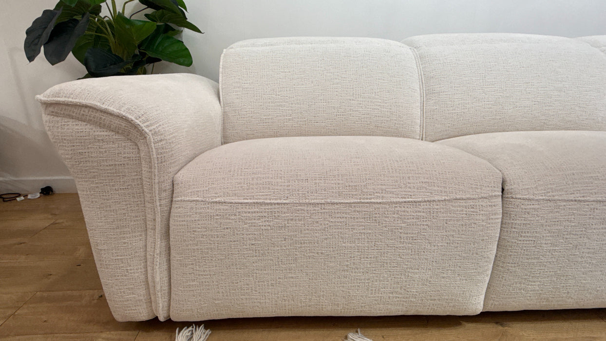 Sofology Fleur 4 Corner 3 Power Recliner  in Cloud Cool Cream