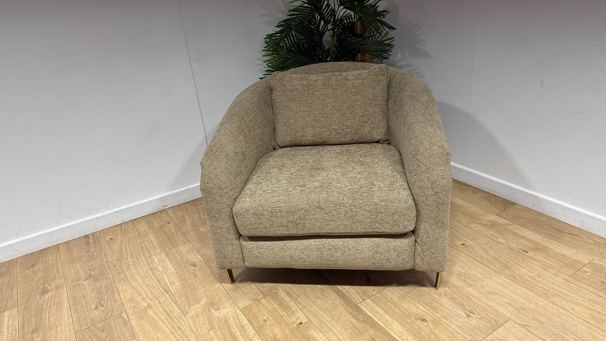 Sofology Westwood Fabric Accent Chair in Soft Boucle Caramel
