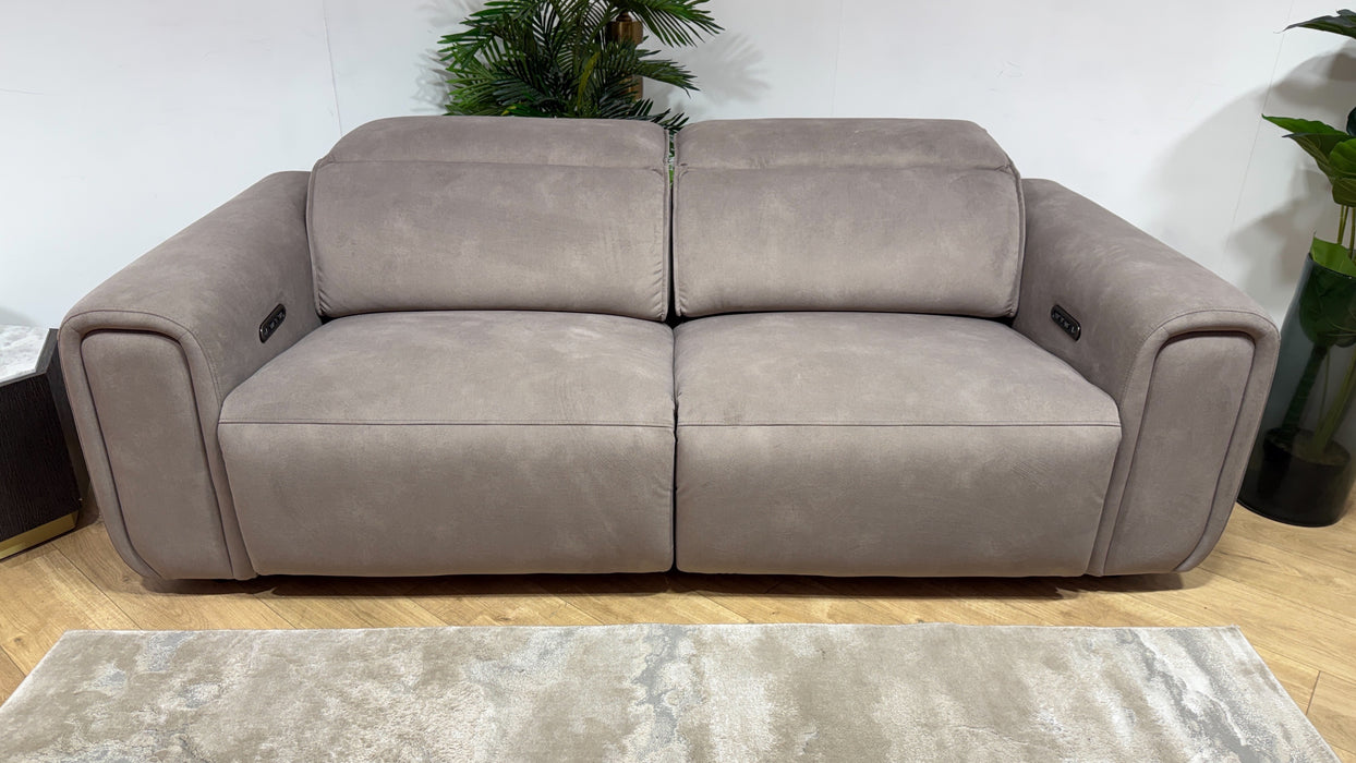 Sofology Premiere Fabric 2.5 Seater Power Recliner/Headrest in Lifestyle Flecked Nutmeg