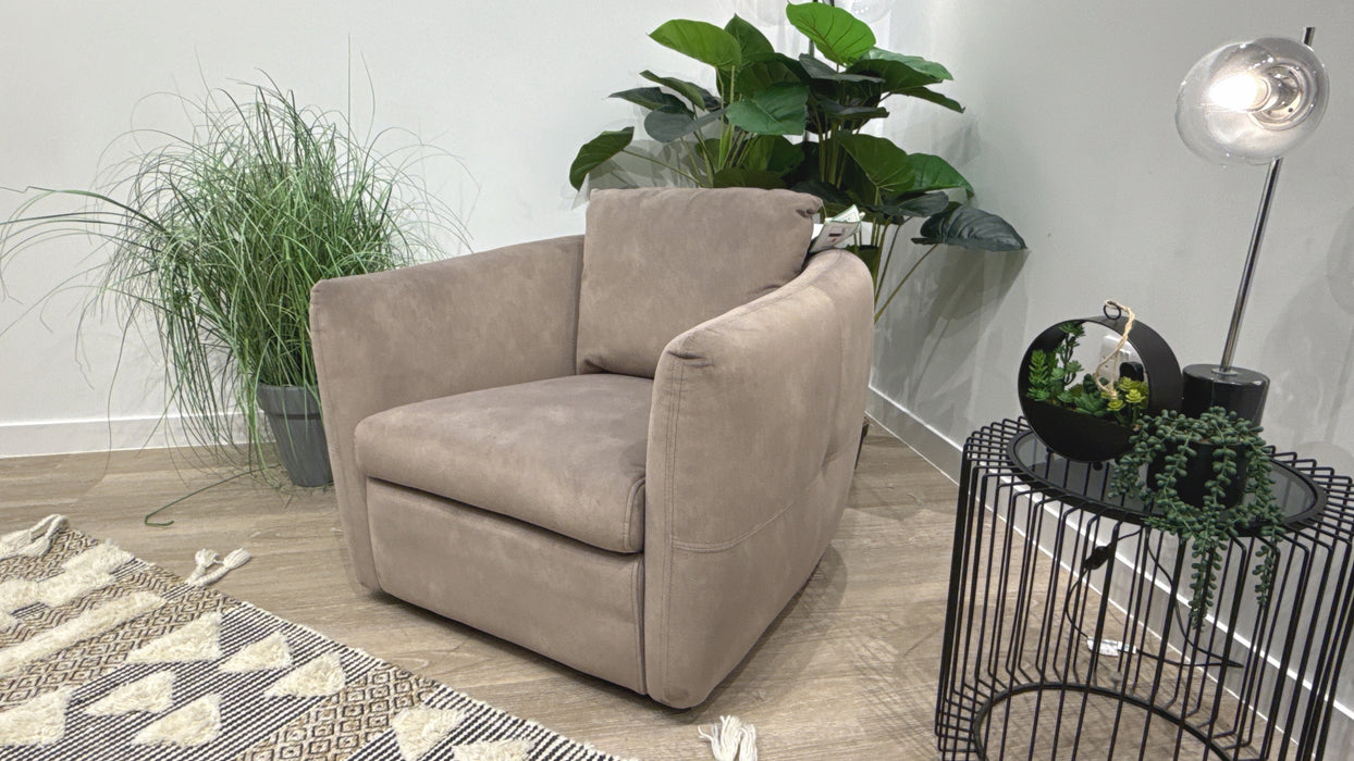 Sofology Marvella Fabric Swivel Chair in Lifestyle Flecked Nutmeg