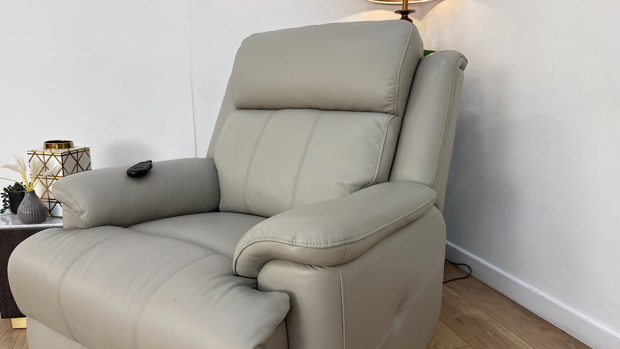 Sofology Gracie Leather Chair Rise & Tilt in Trusty Sheen Lead Grey