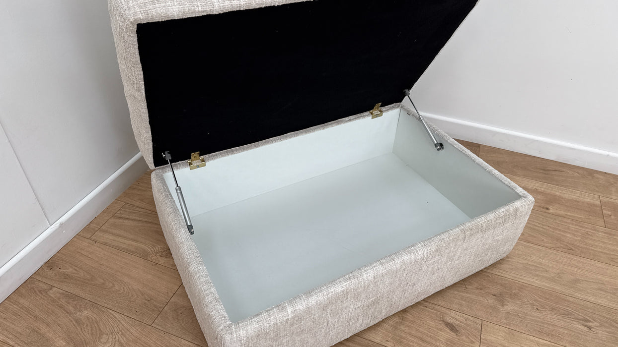 Sofology The Cove Footstool in Artisan Chenille Ecru All Over