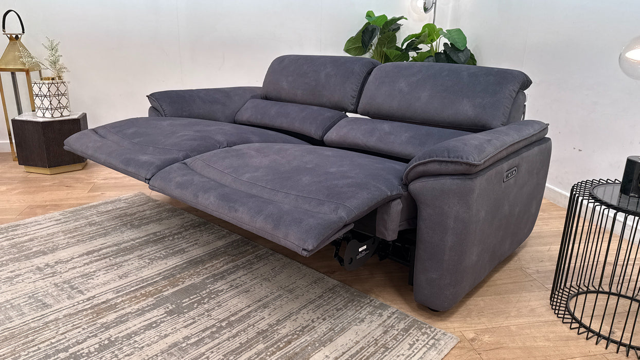Sofology Hugo Fabric 2.5 Seater Power Recliner/Headrest in Lifestyle Flecked Charcoal