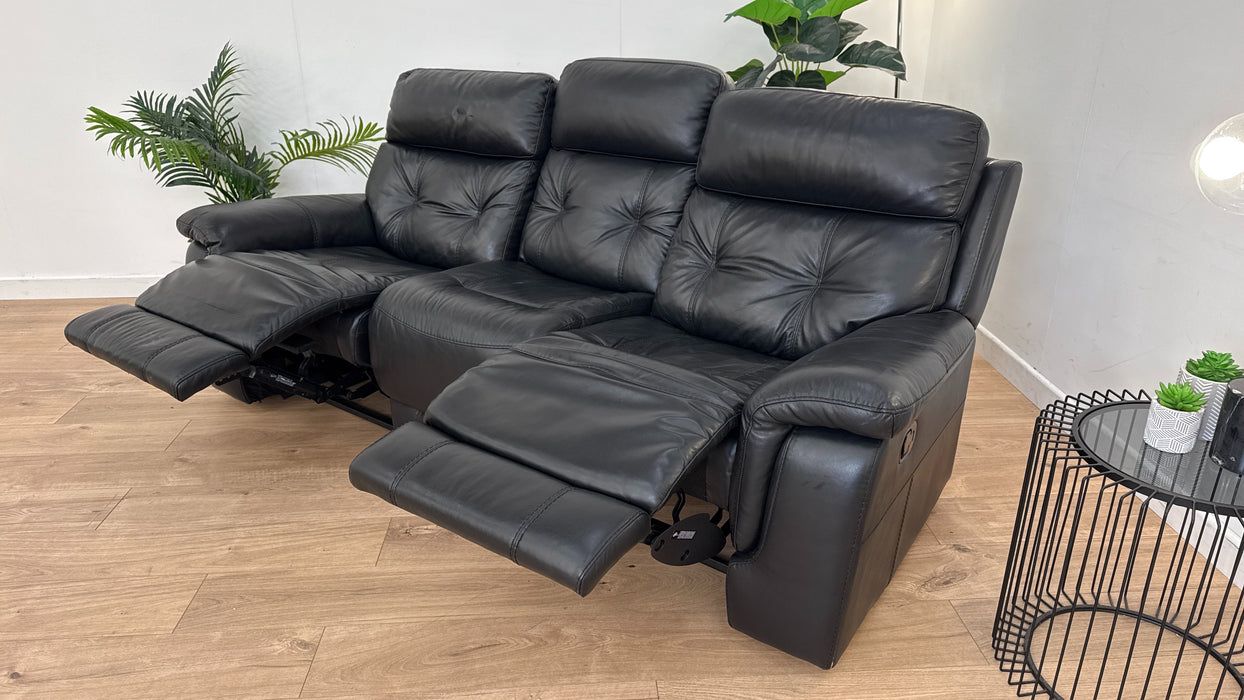 Brilley 3 Seater Manual Recliner Leather Sofa