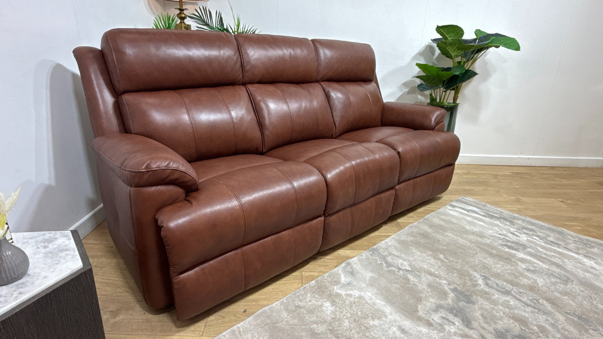 Sofology Gracie Leather 3 Seater in Trusty Sheen Butterscotch