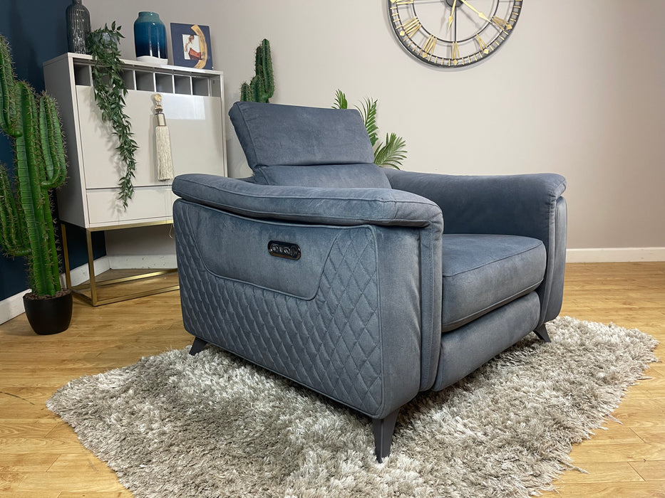 Ezra Fabric Chair - Dexter Charcoal - Power Headrest Power Recliner (WA2)