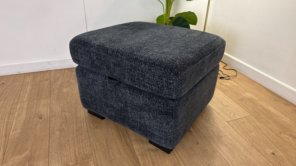 DFS The Fontaine Express Fabric Storage Footstool in Navy Combination