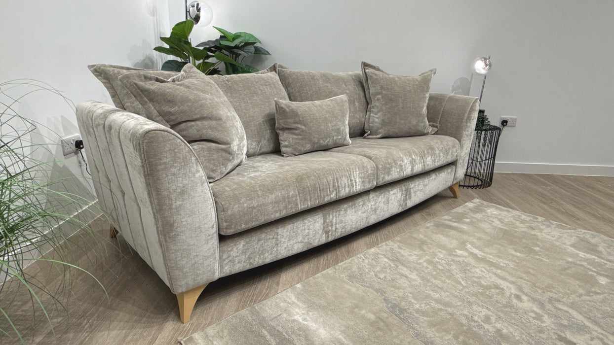 Sofology Luella Fabric 4 Seater in Luxe Chenille Stone