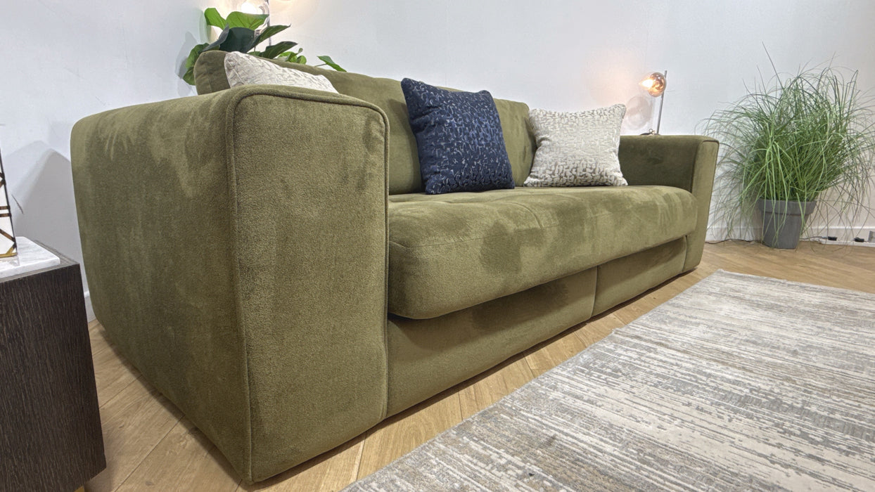 Sofology Ascot Fabric 4 Seater Split Bench Seats in Soft Sherpa Olive Mix