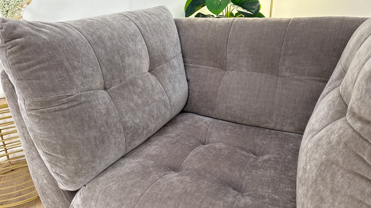 Sofology The Cocoon Fabric Loveseat in Relaxed Chenille Nutmeg