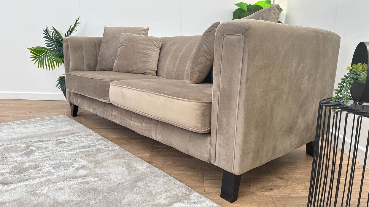 Sofology Fluted Isla Fabric 3 Seater in Mocha All Over