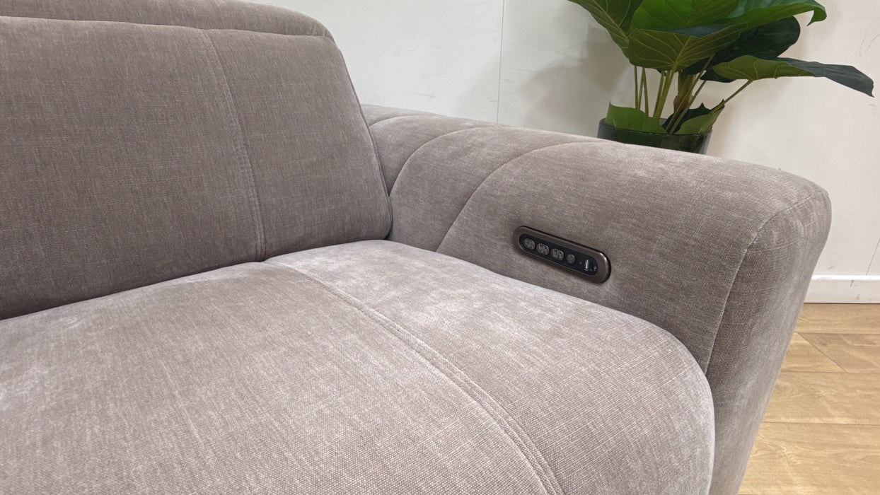 Sofology Allure Fabric 2.5 Seater, Power Recliner/Headrest Heated Seats Lumbar Support Speakers in Relaxed Chenille Nutmeg