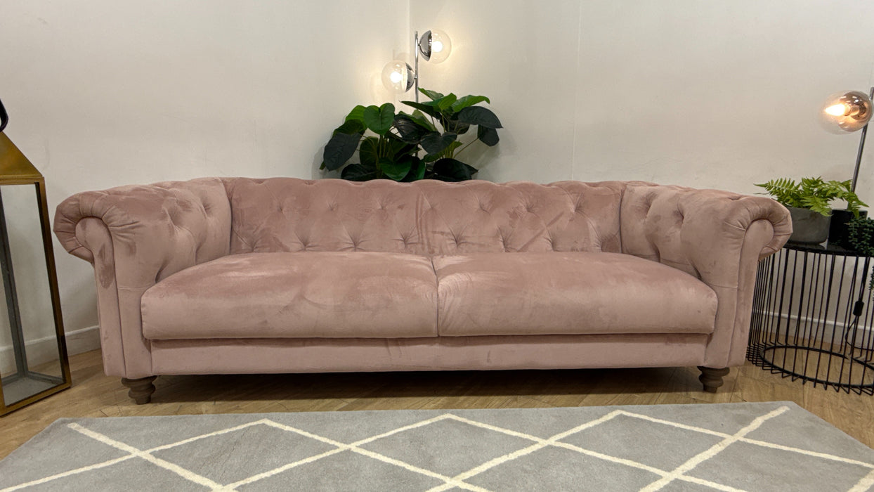 Sofology Kensington Fabric 4 Seater in Matt Velvet Blush