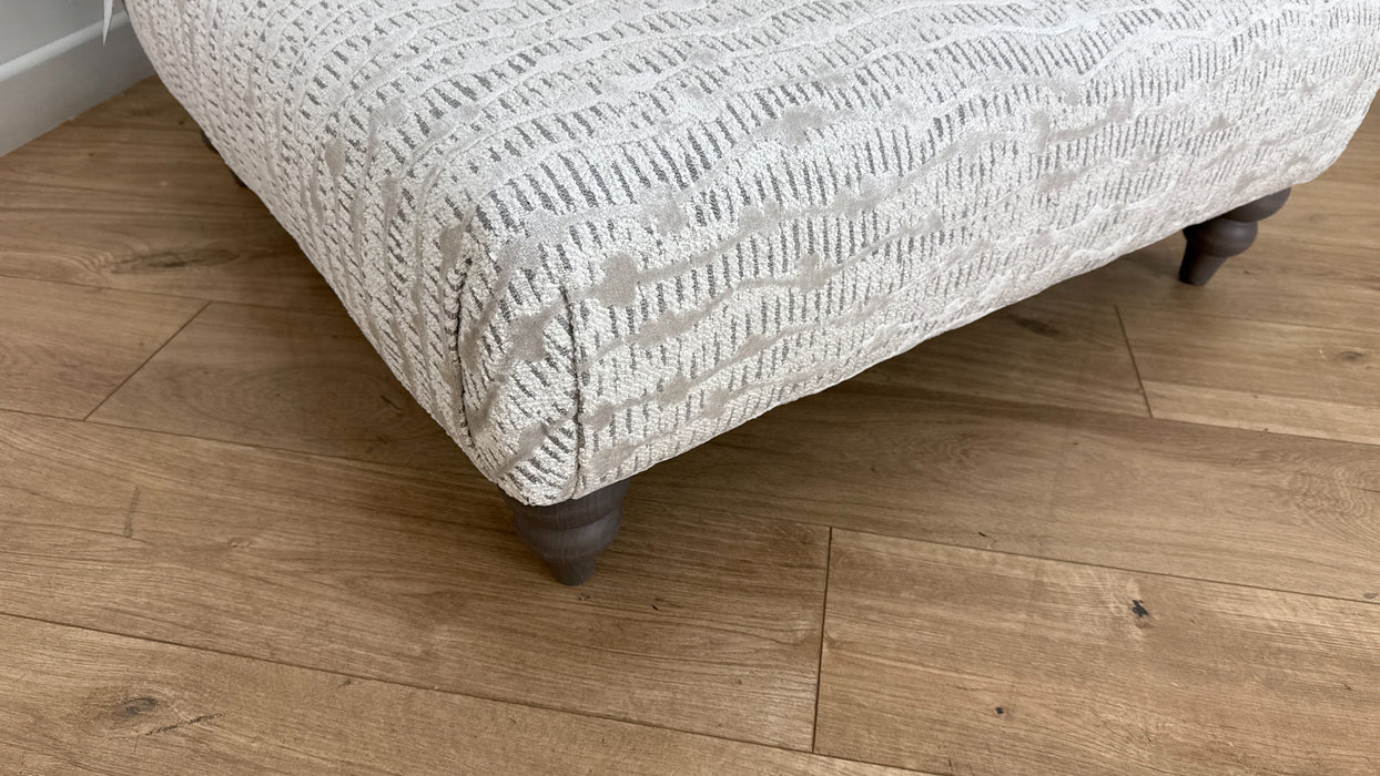 Sofology Highgrove Fabric Designer Footstool in Textured Pebble