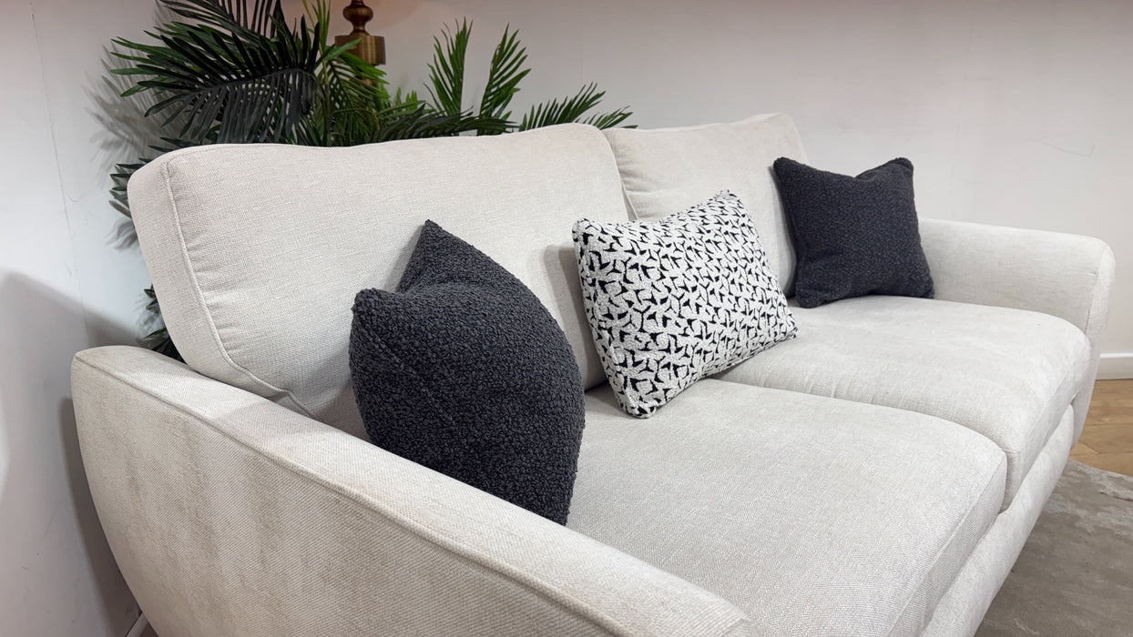 Sofology Hackney Fabric 3 Seater Sprung Seats in Linen Look Chenille Mist Mix