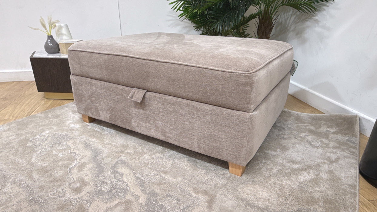 Sofology Remy Fabric Large Storage Footstool in  Soft Chenille Wicker All Over