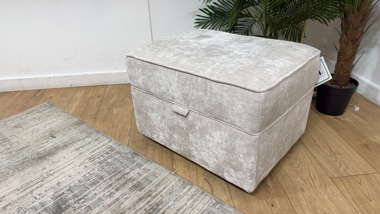 Sofology Georgio Fabric Storage Footstool Extra Flex Interior in Luxe Chenille Oyster