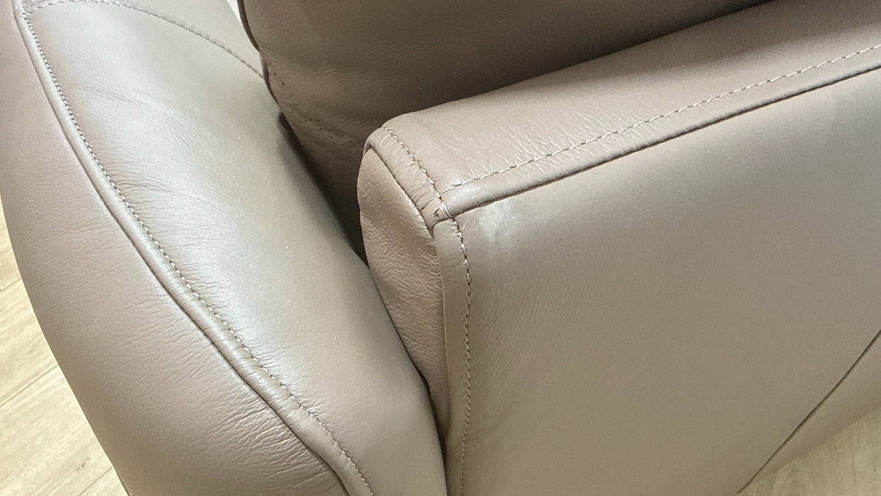 Sofology Adler Leather 4 Seater Asymmetric in Trusty Matt Mushroom