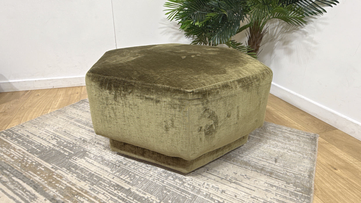 Sofology Regency Designer Footstool in  Luxe Chenille Olive All Over