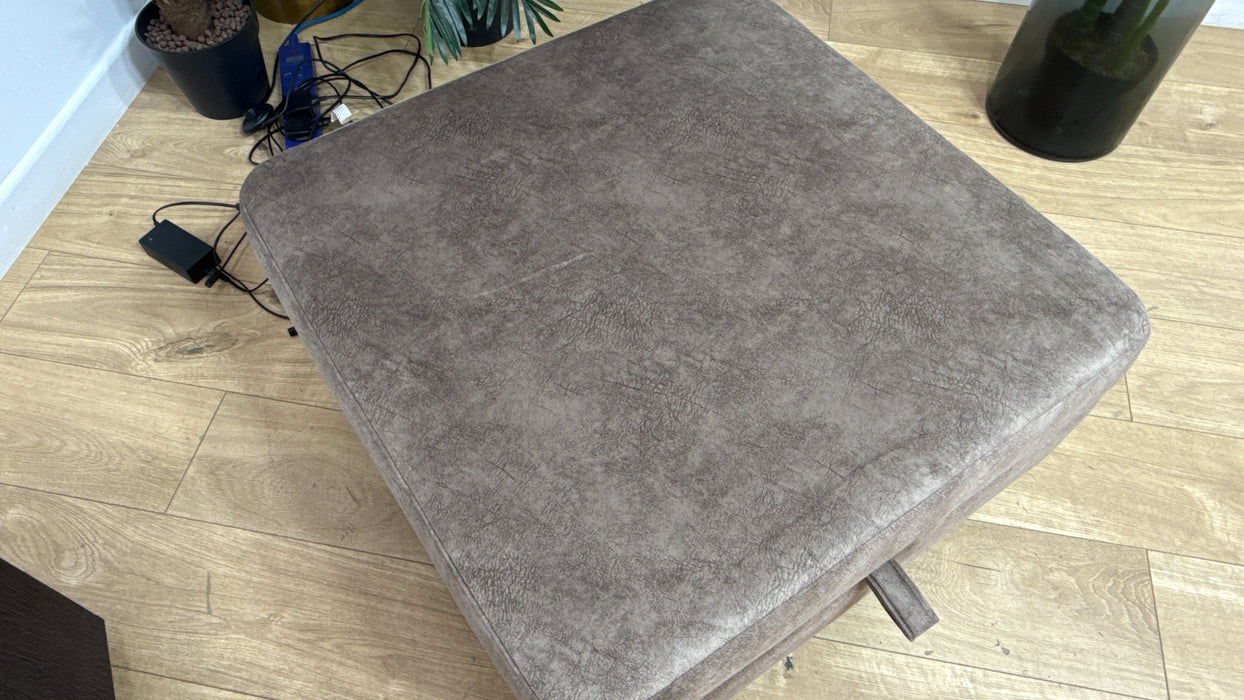 Sofology Hackney Fabric Storage Memory Foam Footstool in Lifestyle Dapple Mocha