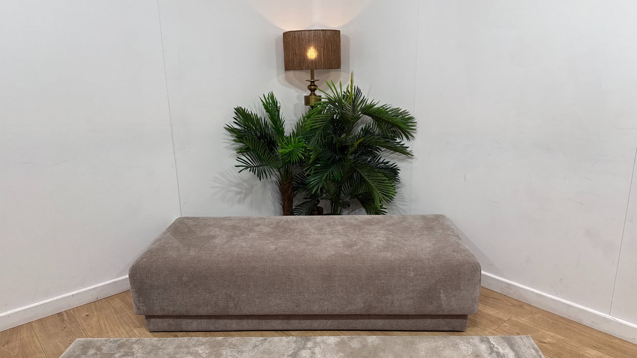 Sofology Cove Fabric Bench Footstool in Soft Chenille Wicker
