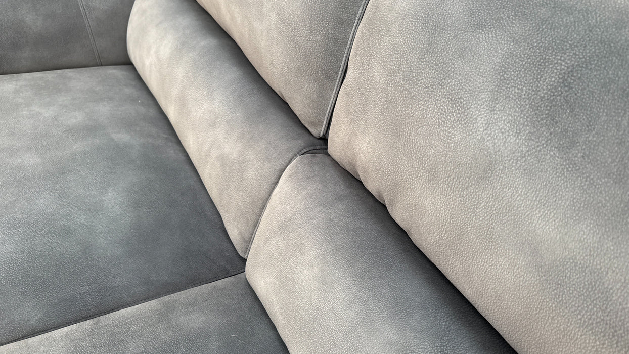 Sofology Dakota Fabric 3 Seater Power Recliner/Headrest in Lifestyle Mottled Charcoal