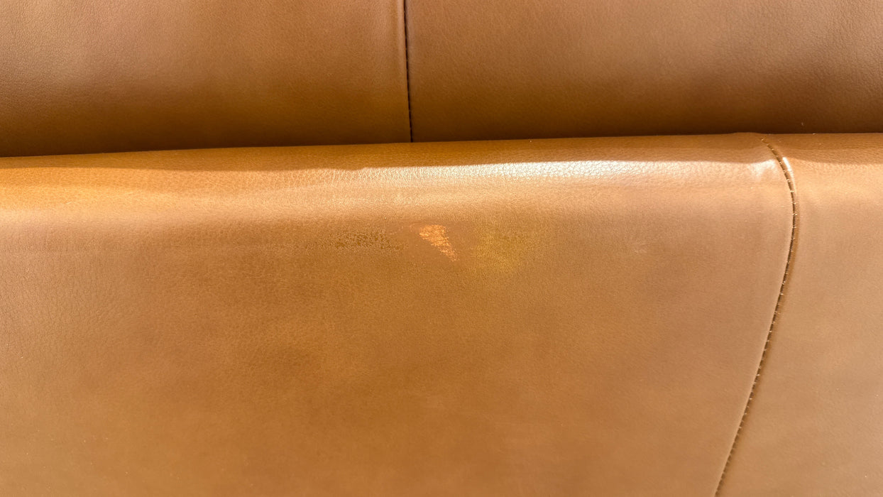 Sofology 3 Seater Albie In Relaxed Soft Sheen Leather Brown