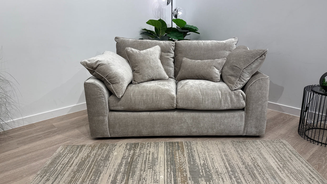 Sofology Georgio Fabric 2 Seater Extra Flex Seats in Luxe Chenille Stone