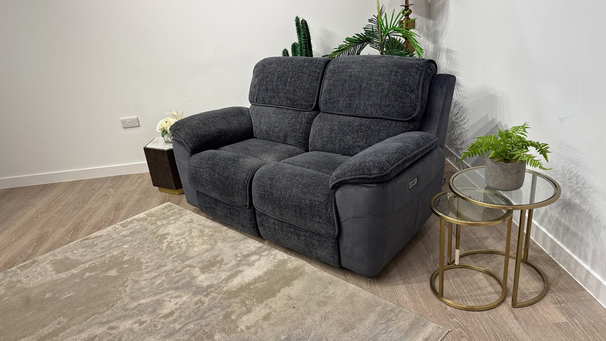 Fontaine 2 Seater Power Recliner In Navy Combination