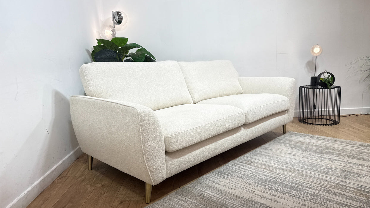Sofology The Hackney Fabric 4 Seater Memory Foam Seats in  Mini Boucle Natural Mix