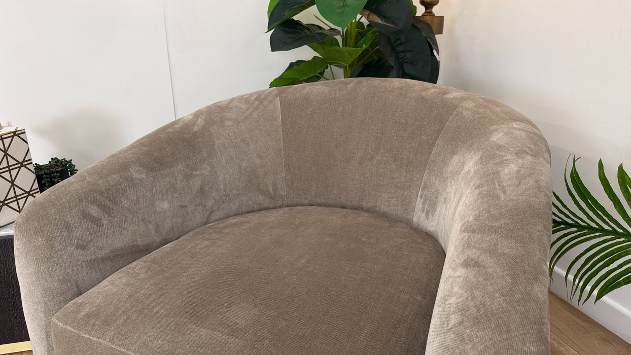 Sofology The Oscar Swivel Chair in Fine Textured Chenille Stone Mix